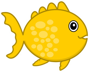 a yellow fish's profile