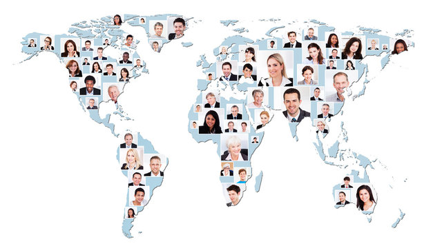 Multiethnic Business People On World Map