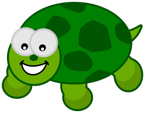 a smiling green turtle