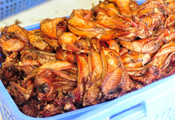 local flavor of chendu :roasted rabbit for sale ,sichuan,china