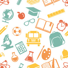 Vector Seamless  Back to School Pattern