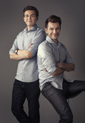 Elegant brothers and the family photograph