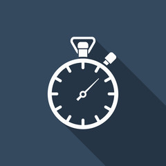 stopwatch icon with long shadow