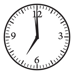 Clock. 7 am or 7 pm.