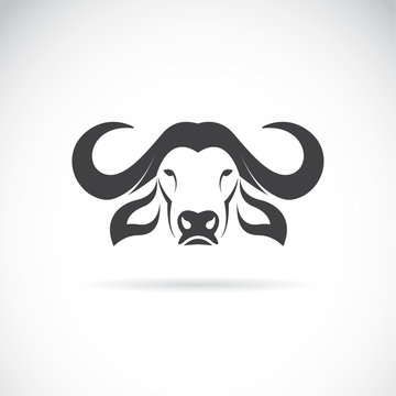 Vector of a buffalo head on white background. Easy editable layered vector illustration. Wild Animals.