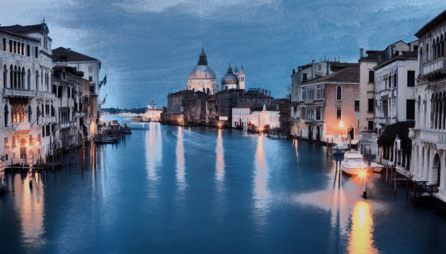 Fototapeta Oil painting style image of Grand canal