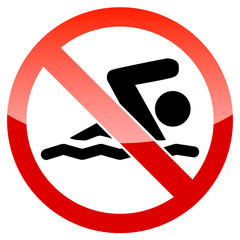 Do not swim vector sign