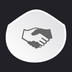 Handshake icon in sticker. Vector