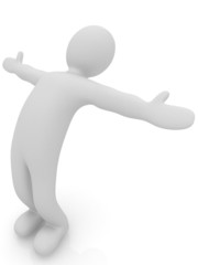 3d man isolated on white. Series: morning exercises - flexibilit