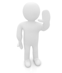 3d man isolated on white. Series: human emotions - greeting 