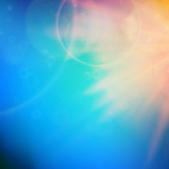Abstract Sunset on sky with lenses flare.