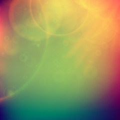 Abstract Sunset on sky with lenses flare.