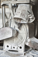 part of electric corn mill where the flour gets bagged