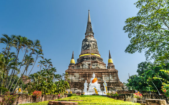 Pagoda at Wat Yai Chaimongkol, Ayuthaya,Thailand