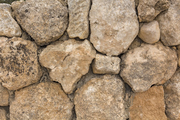 Ancient stone wall on Beit Guvrin. Israel.