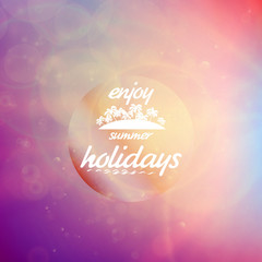 Summer holidays sunset with defocused lights.