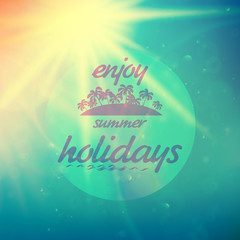 Summer holidays sunset with defocused lights.