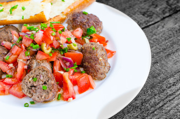 Meatballs with spicy tomato salsa