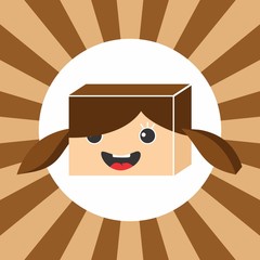 block isometric cartoon character