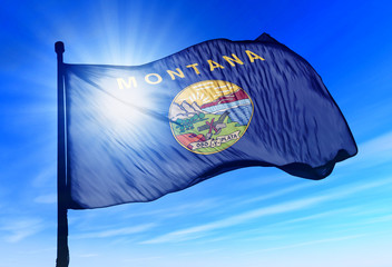Montana (USA) flag waving on the wind © Lulla
