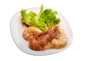 Boiled king prawns