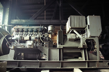 Metal machine in the old factory