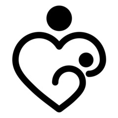 Mother's heart, breastfeeding, vector