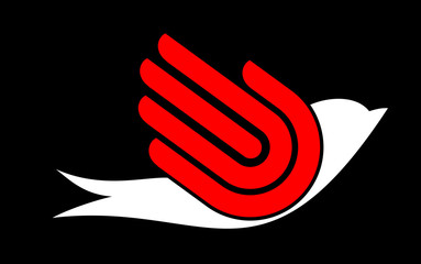 Obraz premium Bird with hand, freedom sign, vector,