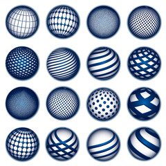 Blue planet symbols, vector