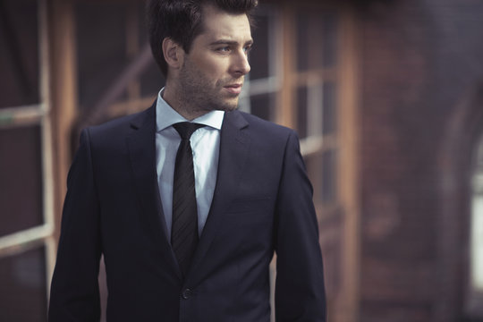 Handsome man with fitted suit