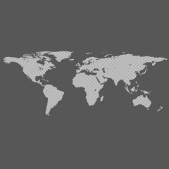Obraz na płótnie Canvas diagonal lines striped world vector map