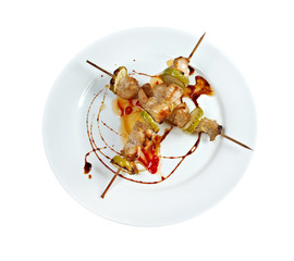 Shashlik  chicken making roasted