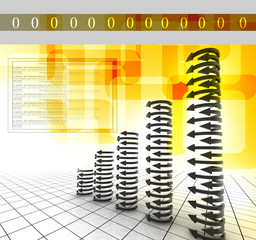 Business graph in abstract background