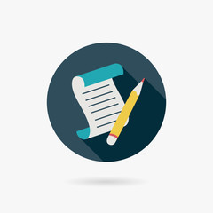 Document Flat long shadow icon