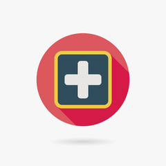 Hospital Flat long shadow icon