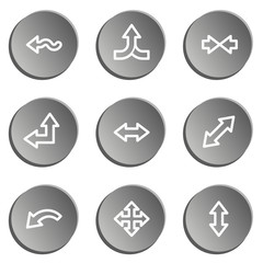 Arrows web icon set 2 , grey stickers set