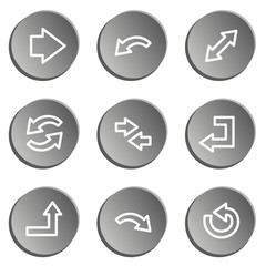 Arrows web icon set 1 , grey stickers set