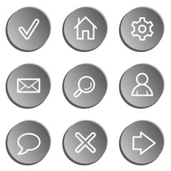 Basic web icons , grey stickers set