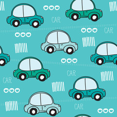 blue car pattern vector illustration