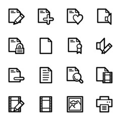 Document web icons set