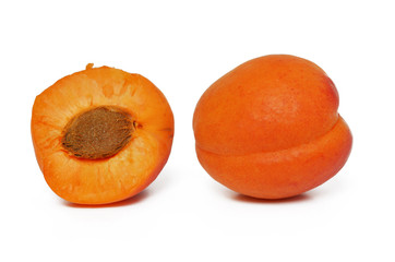 orange apricot on white