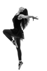 Silhouette of beautiful female ballet dancer