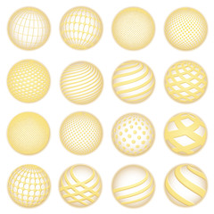 Golden planet symbols, vector