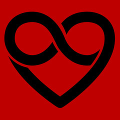 Infinity heart symbol, forever, vector