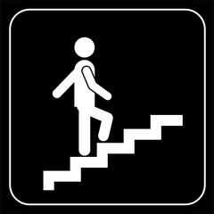 Man on Stairs going up symbol, vector