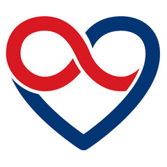 Infinity heart symbol, forever, vector