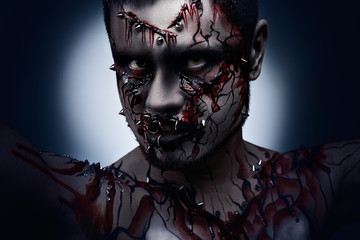 Angry and bloody.