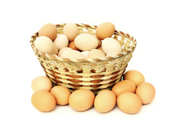 Egg collection isolated on a white background