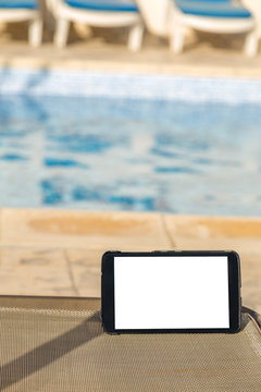 Blank digital tablet with empty space for text at the Spa