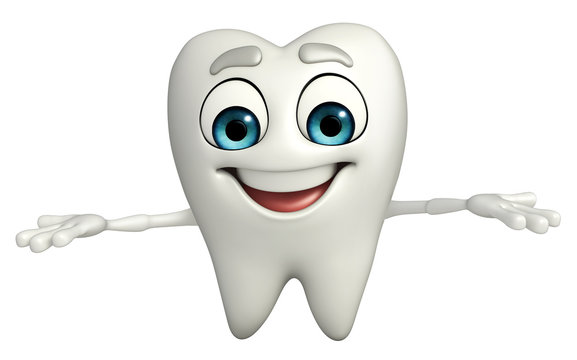 Teeth character is presenting